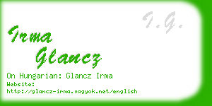 irma glancz business card